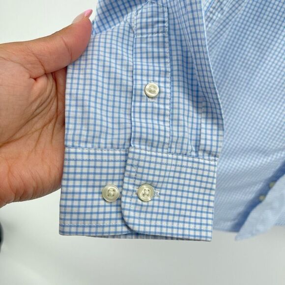 Cat & Jack Boys Blue White Checkered Long Sleeve Button Down Shirt Medium 8/10 - Picture 5 of 10